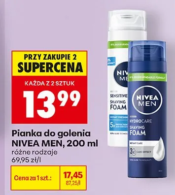 Pianka do golenia Nivea Men Sensitive promocja w Biedronka