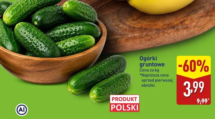 Ogórki gruntowe promocja w Aldi