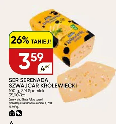 Ser serenada szwajcar królewiecki promocja w Chata Polska