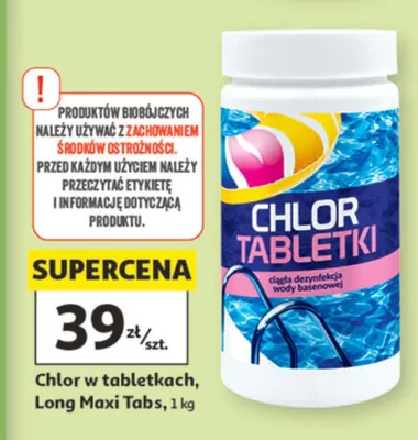 Chlor w tabletkach Long Maxi Tabs promocja w Auchan