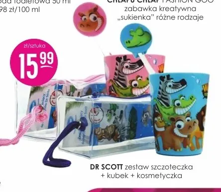 Zestaw szczoteczka kubek kosmetyczka Dr Scott promocja w Drogerie Jasmin