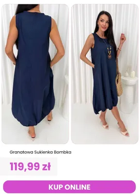 Sukienka bombka ModnaKiecka.pl granatowa promocja w Modna Kiecka