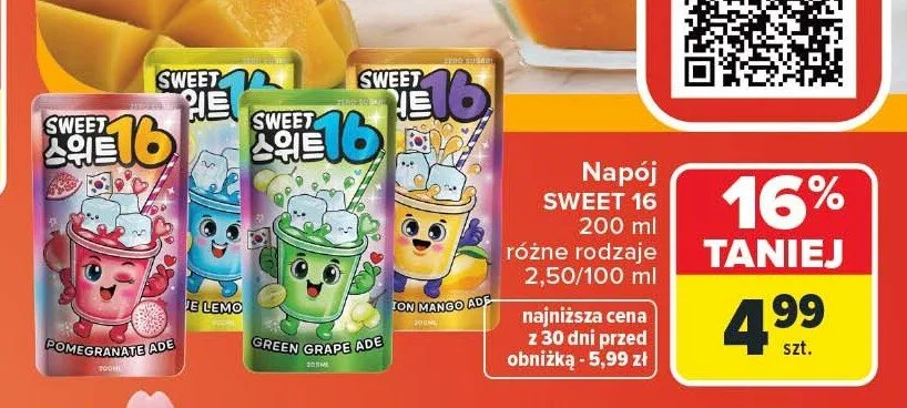 Napój Sweet 16 Pomegranate Ade promocja w Carrefour