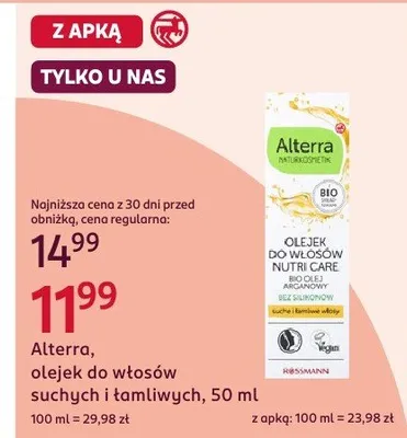 Olejek do włosów suchych i łamliwych promocja w Rossmann