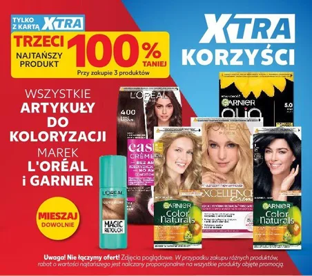 Artykuły do koloryzacji włosów L'Oréal i Garnier promocja w Kaufland