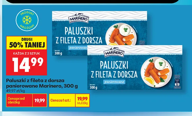 Paluszki z fileta z dorsza panierowane Marinero promocja w Biedronka