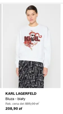 Bluza Karl Lagerfeld biała promocja w Lounge by Zalando