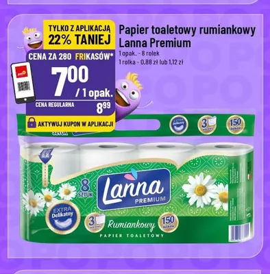Papier toaletowy rumiankowy Lanna Premium promocja w POLOmarket