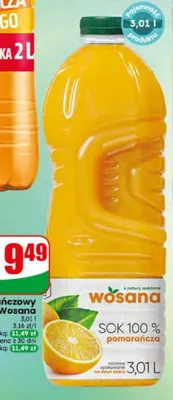 Sok pomarańczowy 100% Wosana promocja w Dino