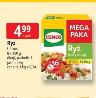 Ryż biały długi Cenos 8-pak 100g promocja w Leclerc