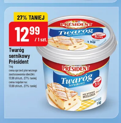 Twaróg sernikowy Président promocja w POLOmarket