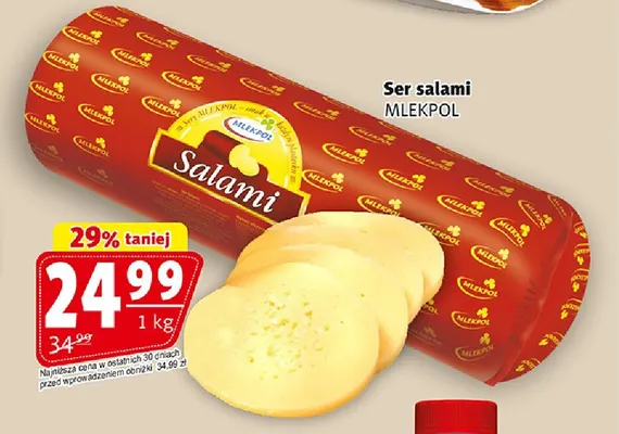 Ser salami Mlekpol promocja w Prim Market