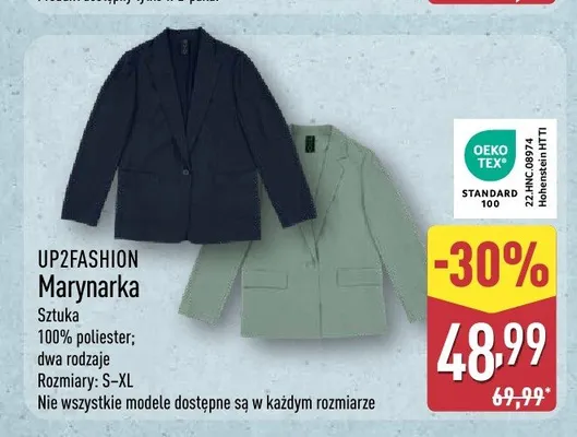 Marynarka damska UP2FASHION promocja w Aldi