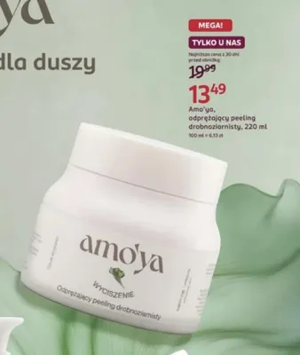 Odprężający peeling drobnoziarnisty Amo'ya promocja w Rossmann