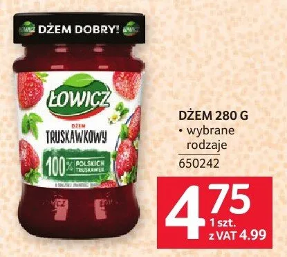 Dżem Łowicz 280 g promocja w Selgros