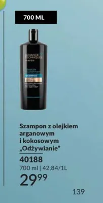 Szampon z olejkiem arganowym i kokosowym Odżywianie Advance Techniques by Avon Absolute Nourishment promocja w AVON