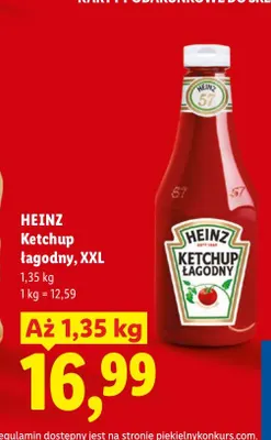 Ketchup łagodny XXL Heinz promocja w Lidl