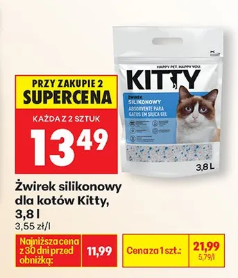 Żwirek silikonowy dla kotów promocja w Biedronka