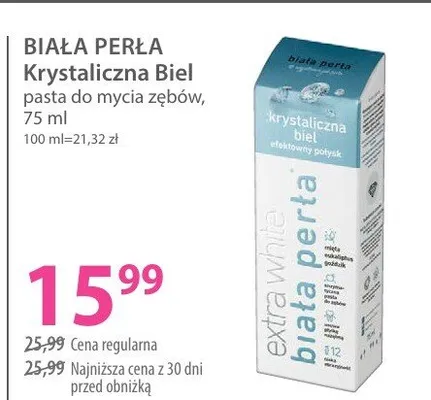 Pasta do mycia zębów Krystaliczna Biel promocja w Hebe