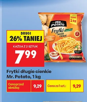 Frytki długie cienkie Mr. Potato promocja w Biedronka