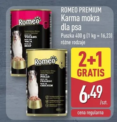 Karma mokra dla psa różne rodzaje promocja w Aldi