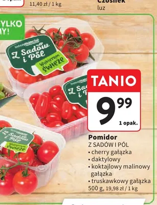 Pomidor koktajlowy malinowy gałązka Z Sadów I Pół promocja w Intermarche