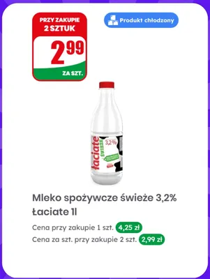 Mleko spożywcze świeże 3,2% Łaciate promocja w Dino