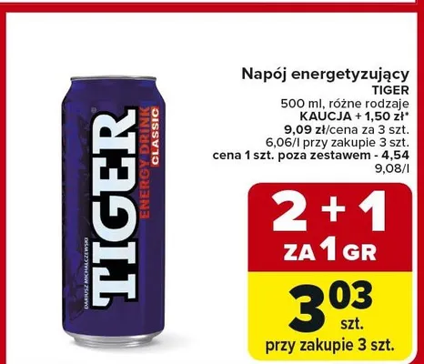 Napój energetyzujący różne rodzaje promocja w Carrefour