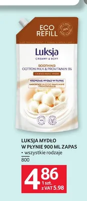 Mydło w płynie zapas Luksja Soothing Cotton Milk & Provitamin B5 promocja w Selgros