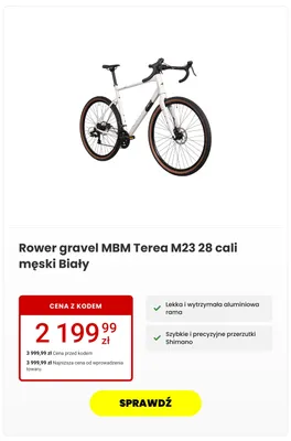 Rower gravel MBM Terea M23 promocja w Media Expert