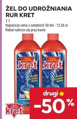 Żel do udrożniania rur Kret promocja w Stokrotka