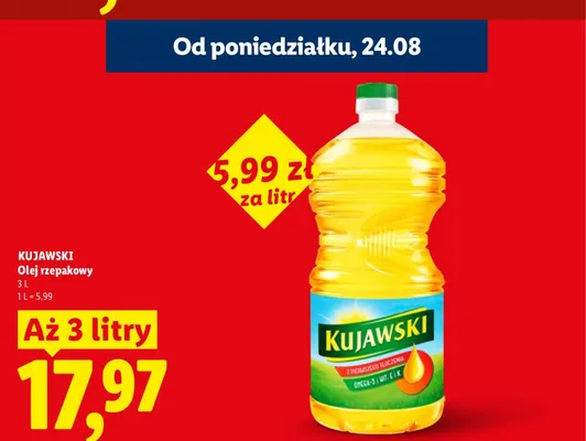 Olej rzepakowy Kujawski promocja w Lidl