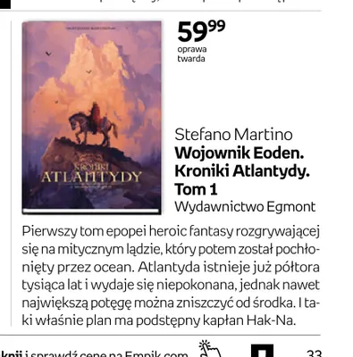 Książka Wojownik Eoden. Kroniki Atlantydy. Tom 1 Stefano Martino promocja w Empik