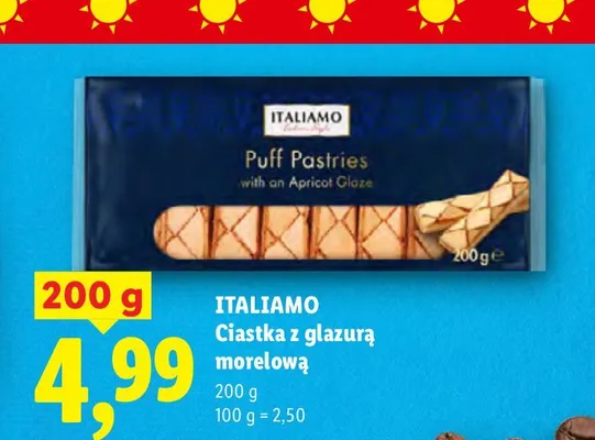 Ciastka z glazurą morelową Italiamo promocja w Lidl