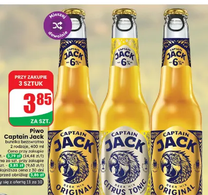 Piwo Captain Jack Citrus Tonic promocja w Dino