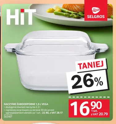 Naczynie żaroodporne Vega 1,5 l promocja w Selgros