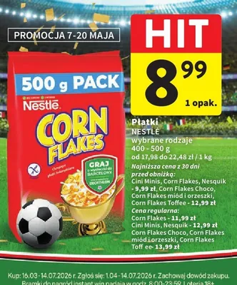 Płatki Nestlé Corn Flakes wybrane rodzaje promocja w Intermarche