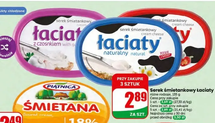 Serek śmietankowy Łaciate naturalny promocja w Dino