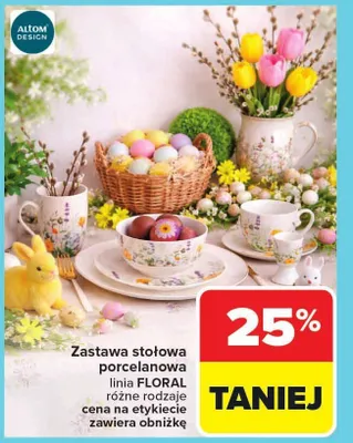 Zastawa stołowa porcelanowa linia floral promocja w Carrefour Market