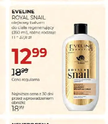 Olejkowy balsam do ciała regenerujący Royal Snail Eveline promocja w Drogerie Jawa