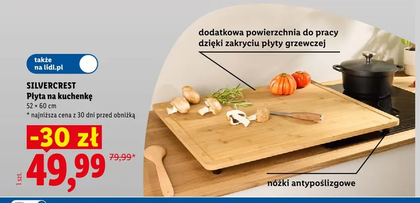 Płyta na kuchenkę Silvercrest 52x60 cm promocja w Lidl