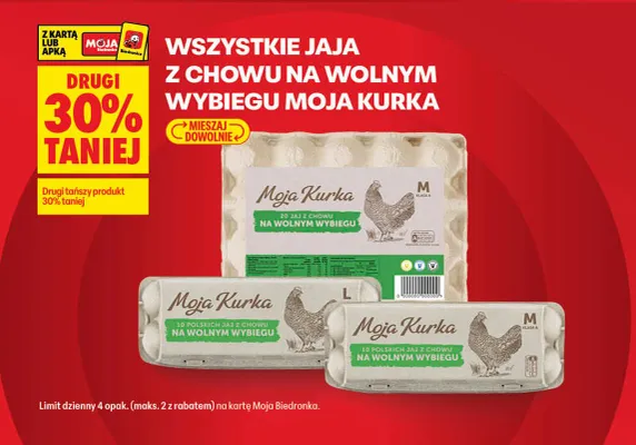 Jaja z chowu na wolnym wybiegu Moja Kurka M 10szt promocja w Biedronka