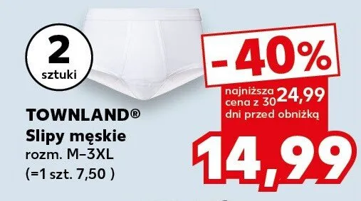 Slipy męskie rozm. M-3XL (=1 szt. 7,50) promocja w Kaufland