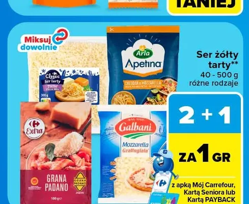Ser żółty tarty Classic promocja w Carrefour