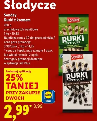 Rurki z kremem waniliowe promocja w Lidl