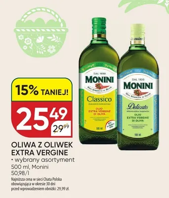 Oliwa z oliwek extra vergine Classico promocja w Chata Polska