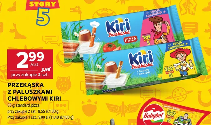 Przekąska z paluszkami chlebowymi Kiri standard promocja w Stokrotka