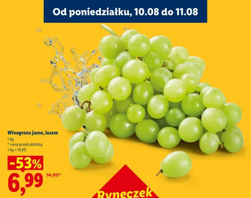 Winogrona jasne luzem promocja w Lidl