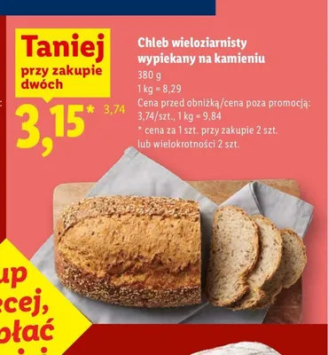 Chleb wieloziarnisty wypiekany na kamieniu promocja w Lidl