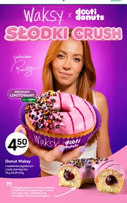 Donut Dooti Donuts Waksy z nadzieniem jagodowym z nutą czarnego bzu promocja w Żabka